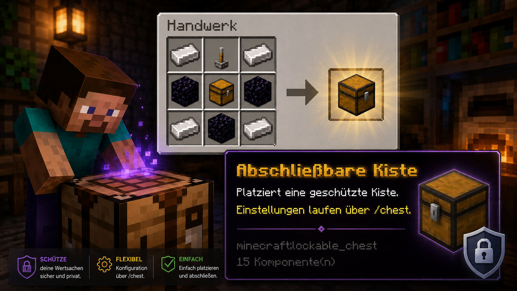 Crafting-Rezept für die abschließbare Kiste
